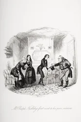 La prima visita del signor Ralph Nickleby ai suoi poveri parenti, illustrazione da 